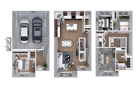 Floor plan for 3 beds, 2.5 baths, 1757 sqft